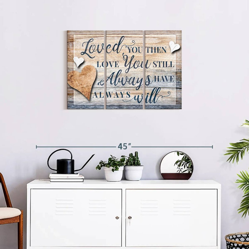 Ensemble de 3 pièces de citation sur toile, H 20 po x l 33 po x P 1,25 po