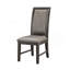 Ensemble de 2 chaises de salle à manger d'appoint Jefy, similicuir gris, bois brun espresso