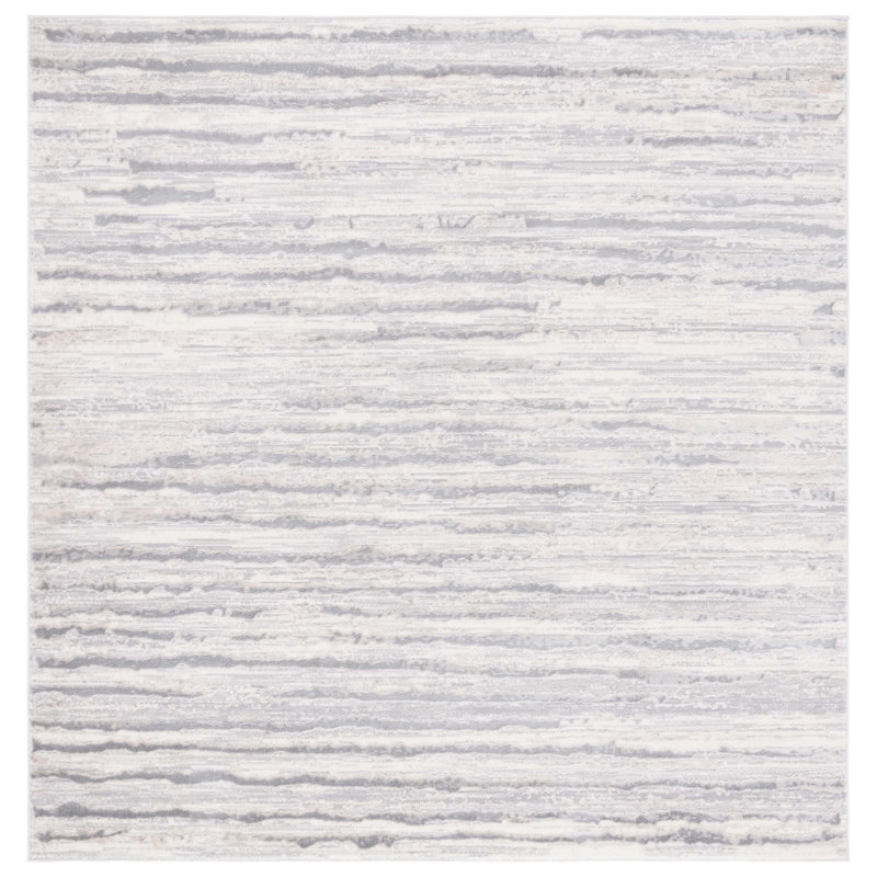 Lagoon Performance Striped Rug, Square 6'7"