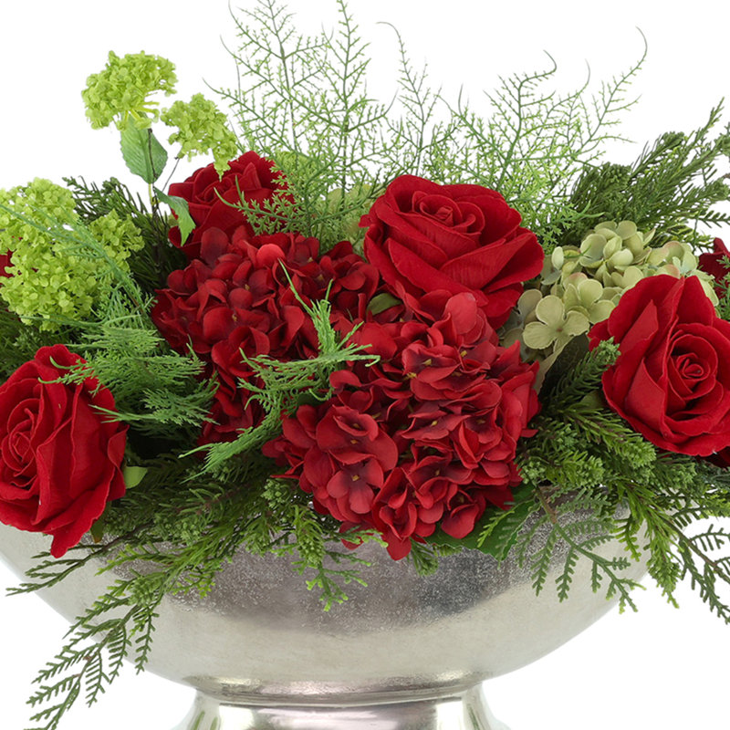 Centre de table Jana avec roses et hortensias