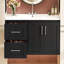 Meuble-lavabo mural, armoire de rangement flottante avec 2 tiroirs et tablette réglable-418137544
