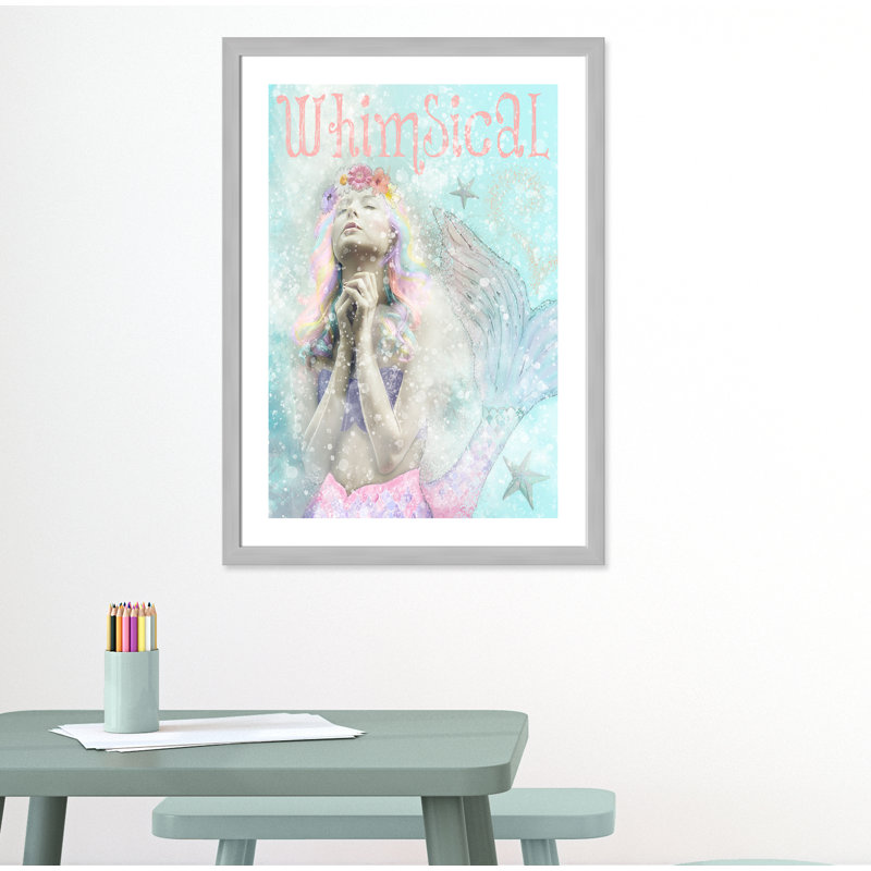 Impression sur papier sirène, H 36,5 po x l 26,5 po x P 0,625 po, Encadré plat argent
