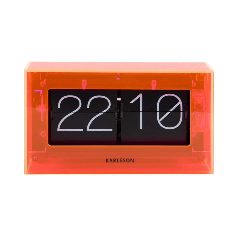 Acrylic Mechanical Tabletop Clock, Orange