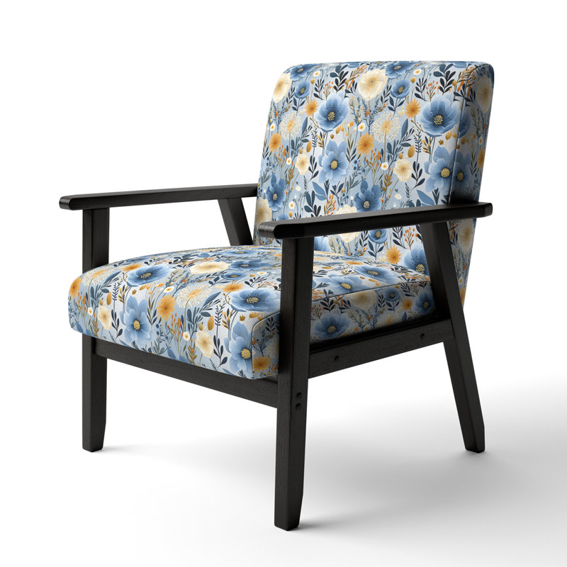 Fauteuil d'appoint rembourré Blue Boho
