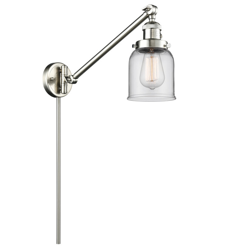 Bras pivotant à 1 lumière réglable à intensité variable Lavallée, Transparent / clair, Ampoule DEL rétro de 3,5 watts