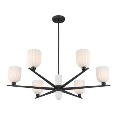 Dovran 6-Light Chandelier in Matte Black