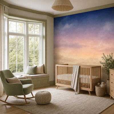 Ombre Gradient Wallpaper Sky Watercolor Removable Wall Decor