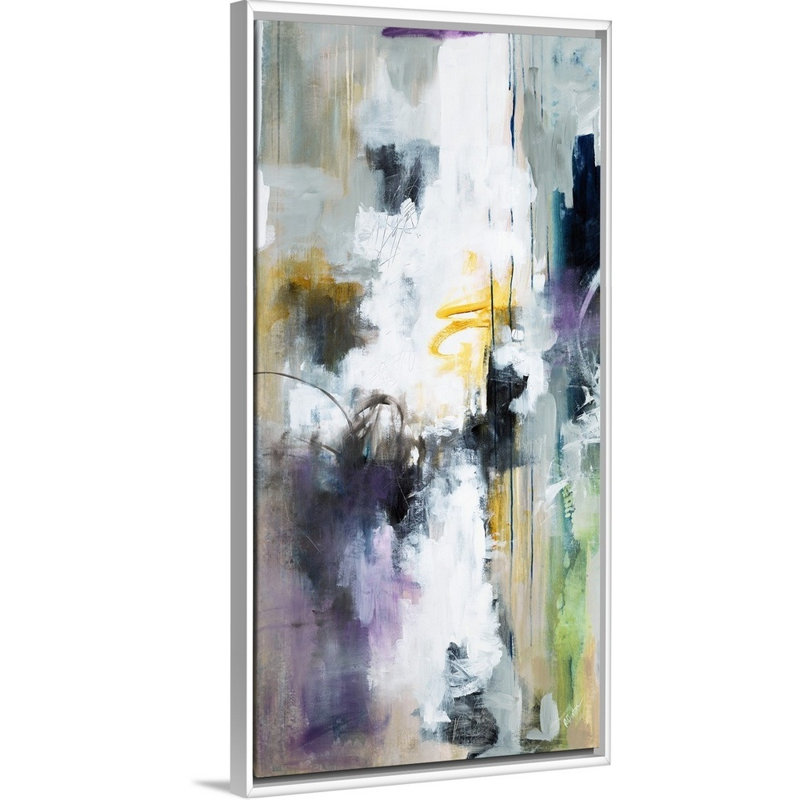 « invisible ii », peinture sur toile, H 21,7 po x l 11,7 po x P 1,75 po, Cadre flottant blanc