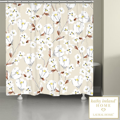 kathy ireland HOME Retro Floral 71" x 72" Shower Curtain