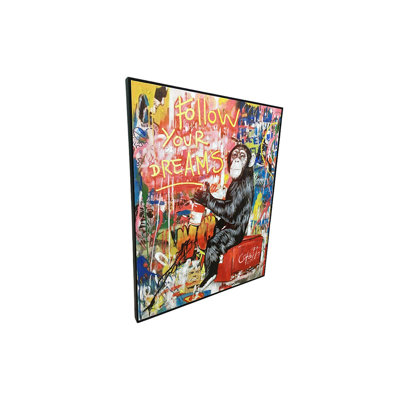Street Art Monkey 1 Piece Single Picture Frame Painting on Canvas