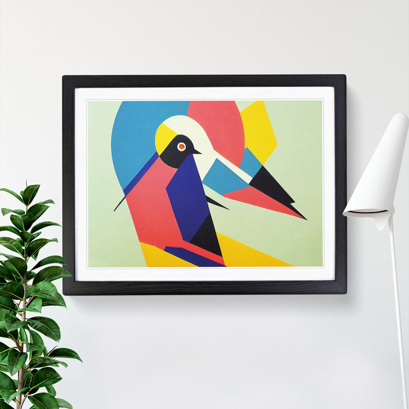 Abstract Pigeon Bird Vol.5 - Framed Print, Black, 46cm H x 64cm W x 2cm D