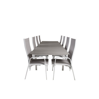Faiyaz 8 - Person Patio Dining Set with Extendable Rectangular Table