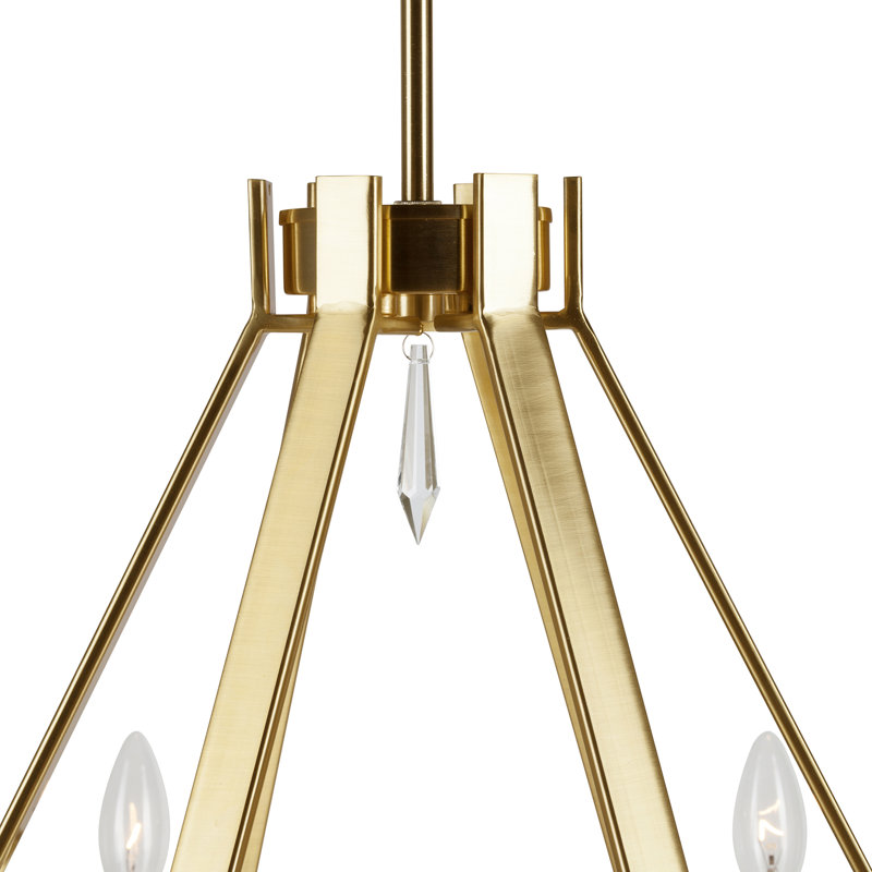Lustre 6 lumières façon bougie litisha, Or doux