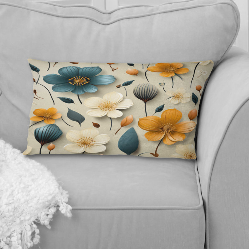 Housse de coussin rectangulaire en polyester 