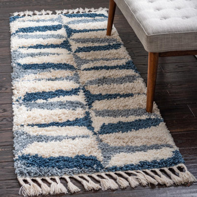 Mitzy Geometric Blue Area Rug