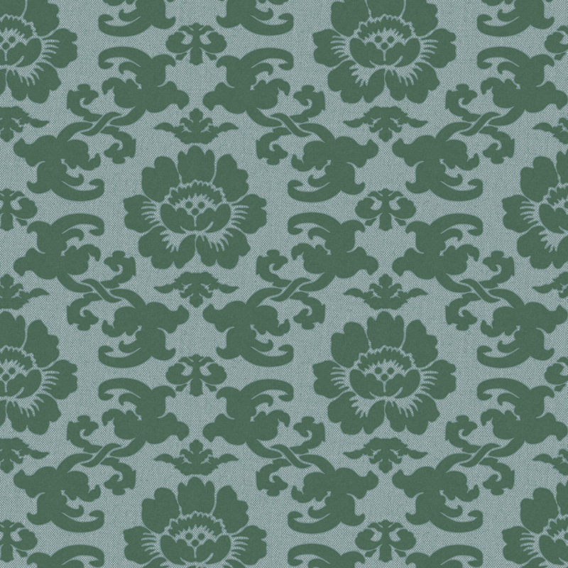Papier peint jade soyeux coquelicot