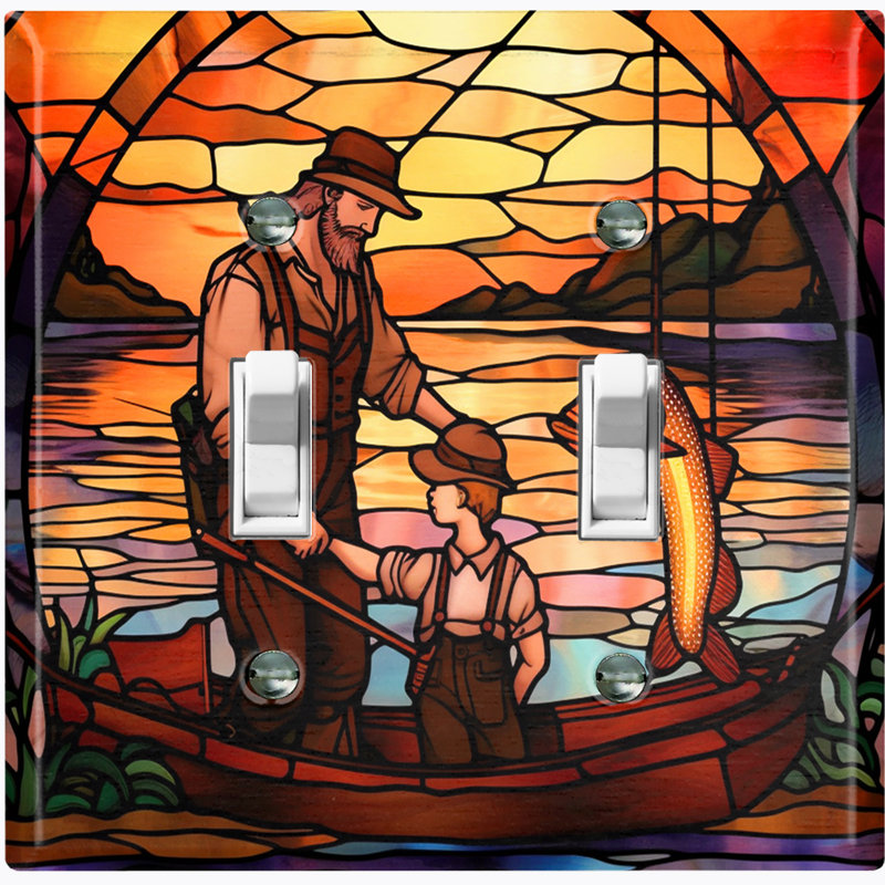 Plaque murale d'interrupteur à bascule de pêche 2 fils