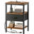 Night Stand With Charging Station, LED Nightstand For Bedroom, Bedside Tables With Adjustable Fabric Drawer, 3-Tier End Table Living Room, Small Side Table With Storage, -2093940983