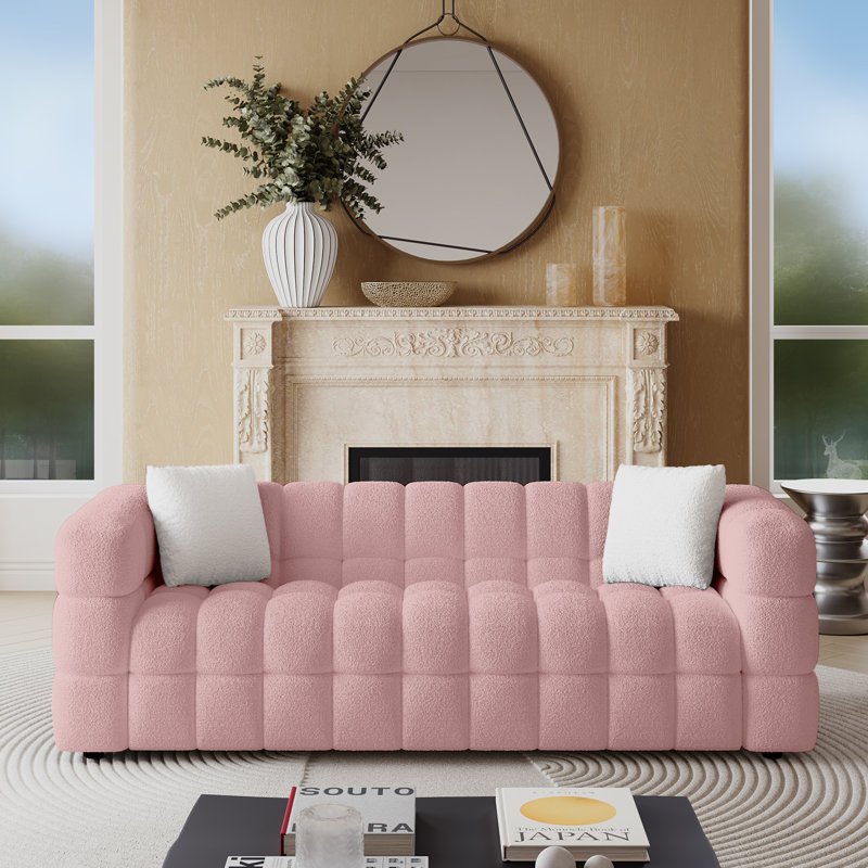 Monica 81''  Upholstered Sofa, Pink, 81" W