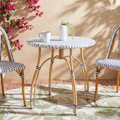 Altesa French Bistro Outdoor Table, Round Outdoor Coffee Table for Patio Balcony Garden