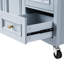 Îlot de cuisine 52 po avec abattant, étagère à épices, serviette 2 portes, 5 tiroirs, tablette réglable, composants en métal, poignées de tiroir bleu gris,-133253304-133253307
