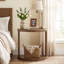 Table de chevet en bois massif 23,6 po, table de chevet demi-lune avec tablette ouverte pour la chambre à coucher, petits espaces-1903107478-2122434475