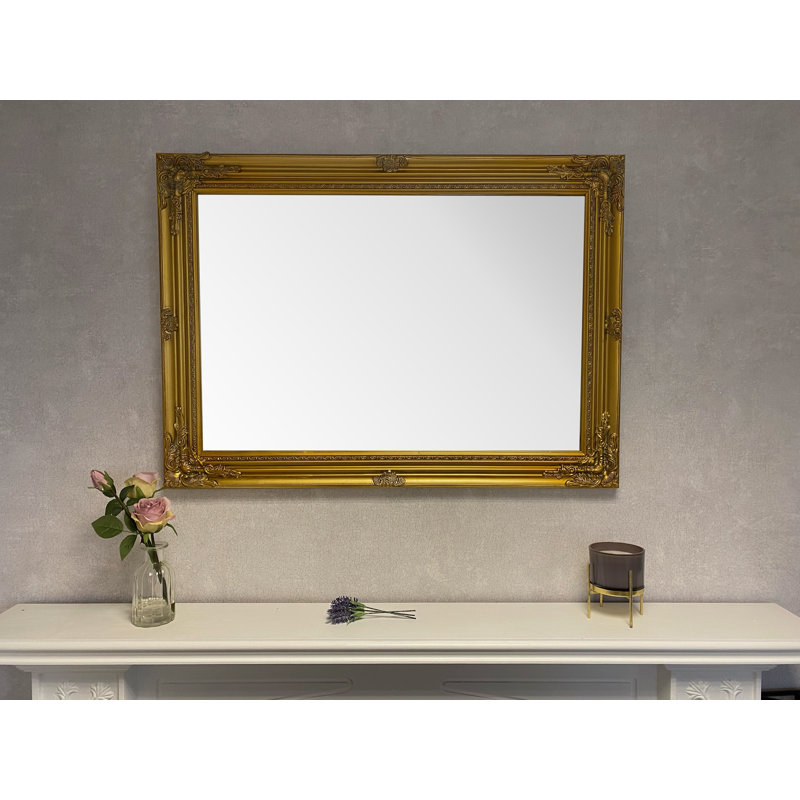 McSherrystown Solid Wood Framed Wall Mounted Accent Mirror, Gold