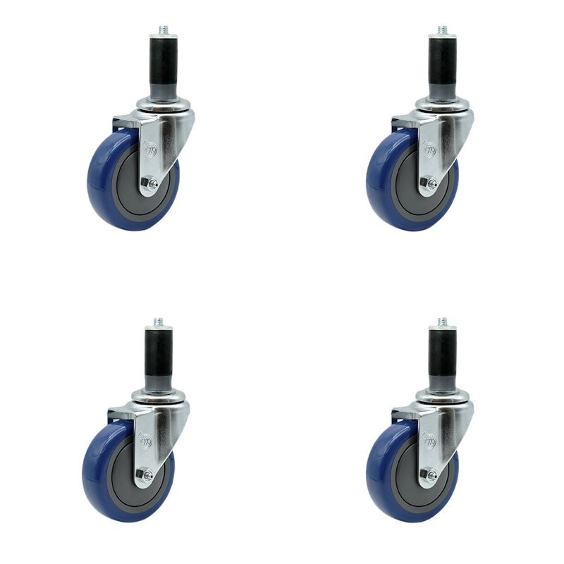 Ensemble de roulettes extensibles en polyuréthane, Bleu