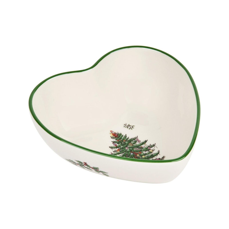 Christmas Tree Serve Heart Shaped Dip Bowl