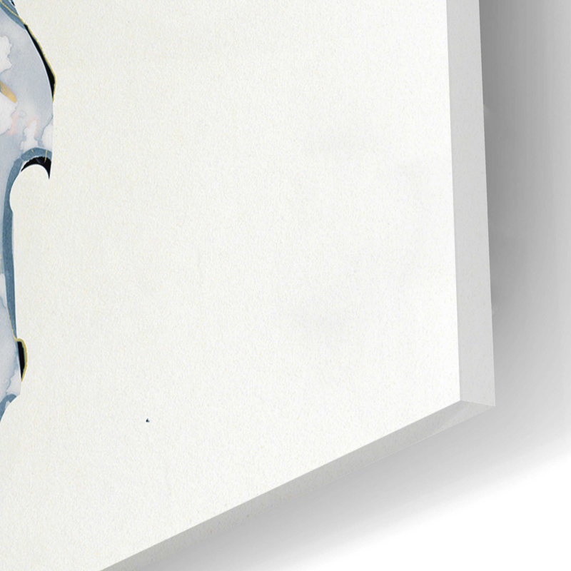 «Blue and Gold Bird» par Stellar Design Studio, art mural en verre acrylique, H 12 po x l 12 po x P 0,13 po