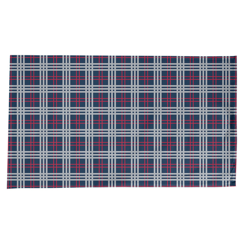 Nappe en mélange de coton à carreaux, Bleu nautique / rouge / argent nouveau siècle