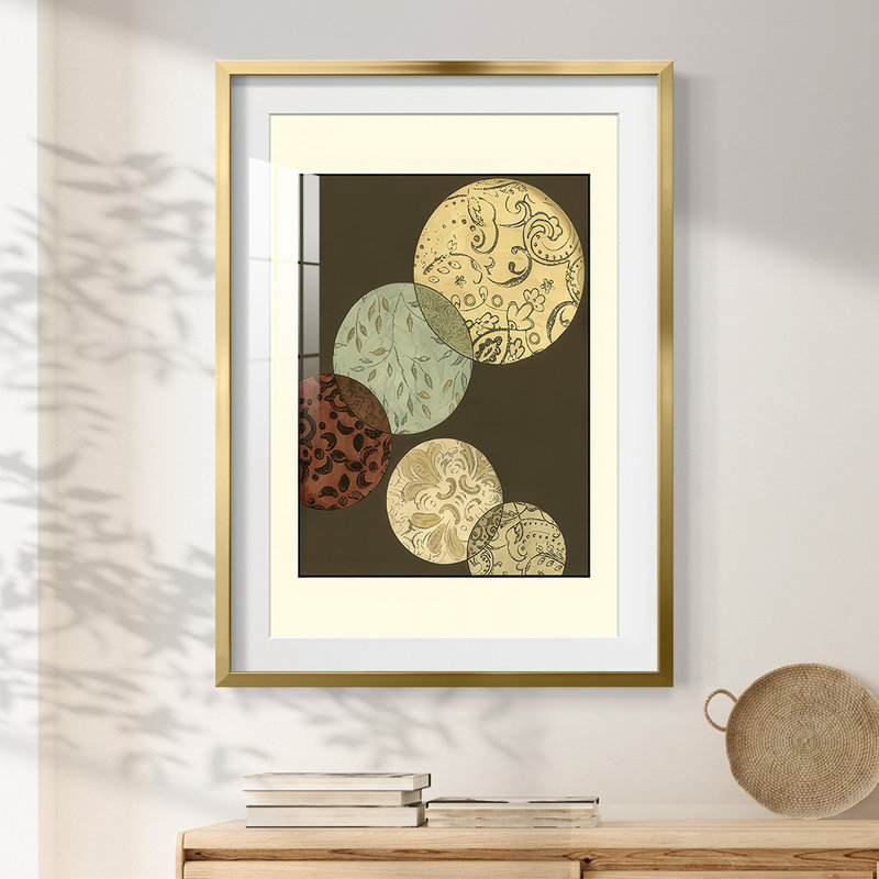 Small Pattern Composition I -Framed Print, 28.5" H x 20.5" W, Gold