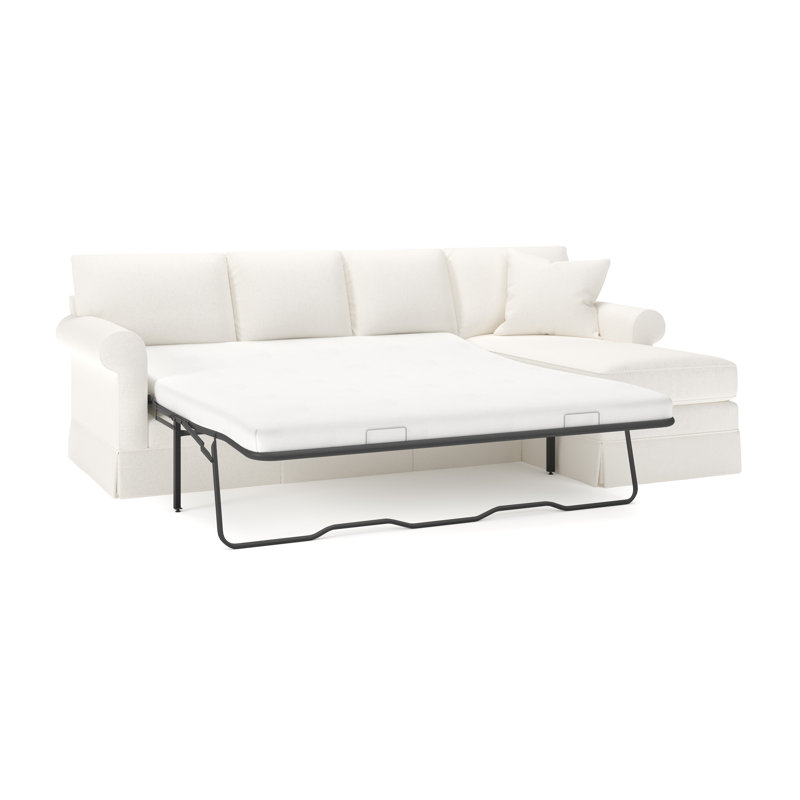 Friedman 2 - Piece Upholstered Sleeper Sectional, Right Hand Facing, Apollo Alpaca Boucle