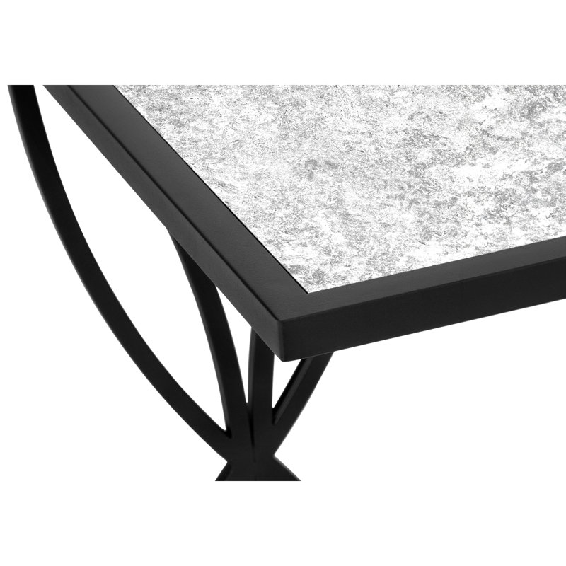Accent Table, C-shaped, End, Side, Snack, Living Room, Bedroom, Metal, Laminate, Light Gray