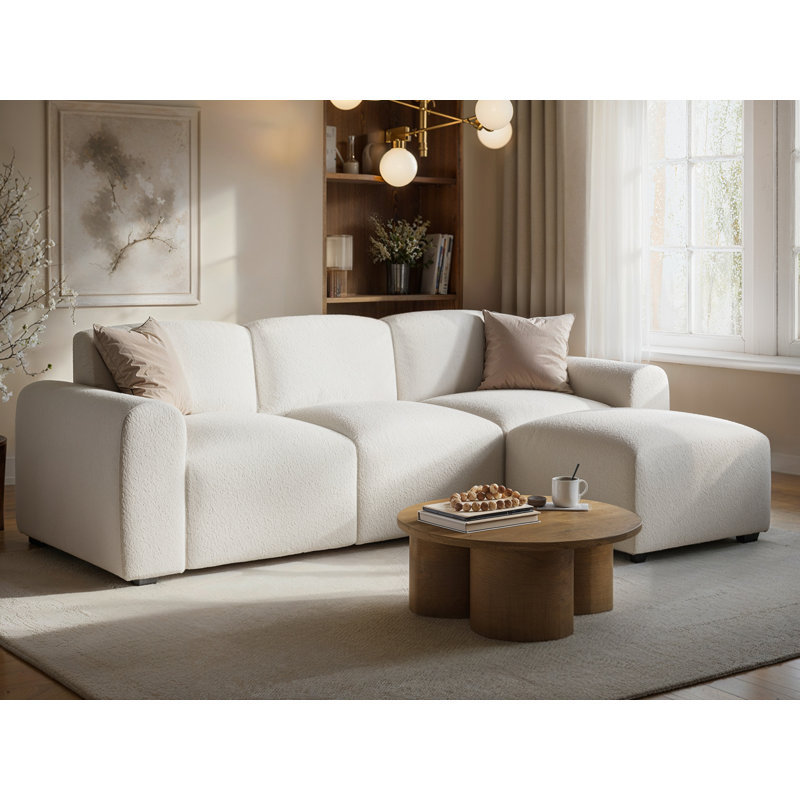 3 Seater Boucle Chaise End Sofa