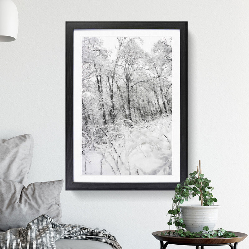 Winter Forest Vol.4 - Picture Frame Painting, 65cm H x 48cm W x 2cm D, Black Framed
