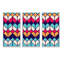 «Rhombus Geometrics In Retro Colors II», ensemble de 3 reproductions d'art encadrées sur toile-1811921606-1811921602