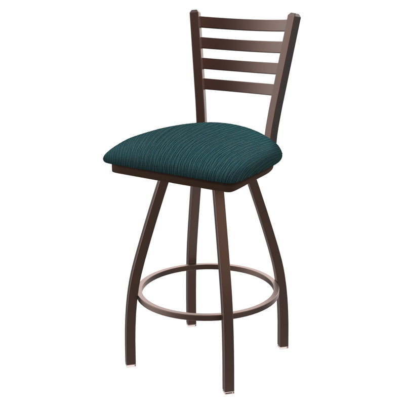 Tabouret de bar pivotant de 36" Evers, Bronze, Tissu - marée graphique, Extra Tall (36” Seat Height)
