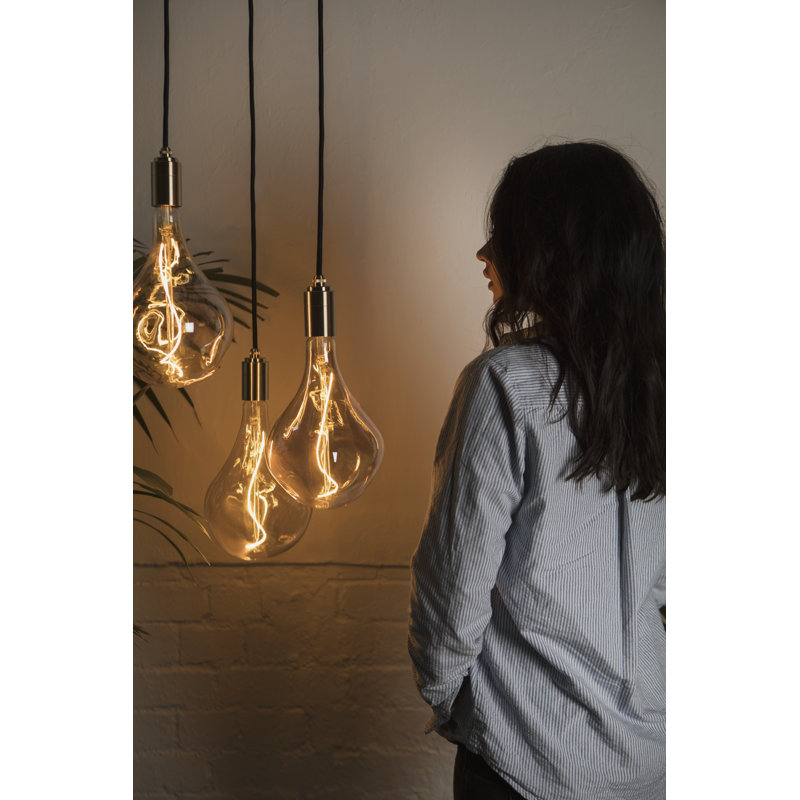 Brass Triple Pendant, White