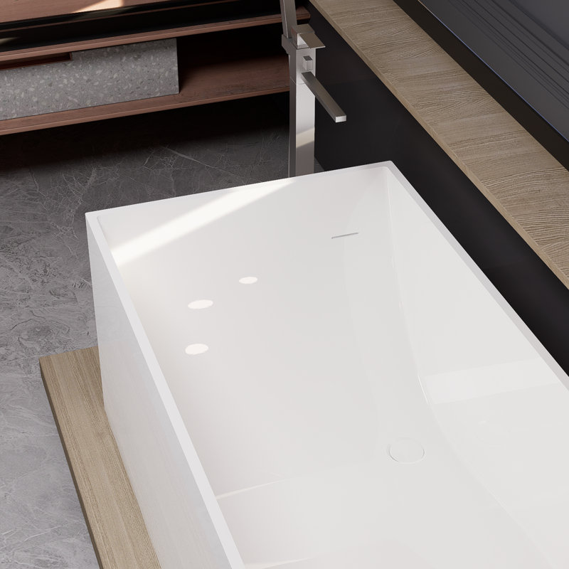 Baignoire de trempage autoportante 66 po à surface solide 66 po