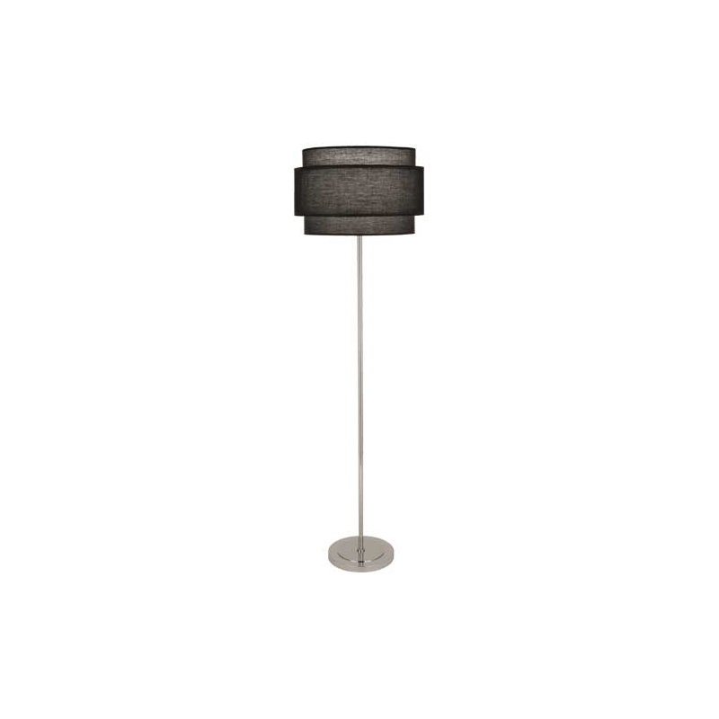 Decker Floor Lamp, Polished Nickel, Smoke Gray