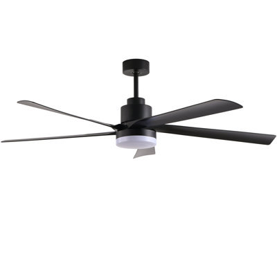 Modern Wood Ceiling Fan With Light And Remote Control,6-Speed Noiseless Reversible Dc Motor, Ceiling Fan For Kitchen Dinning Living Room