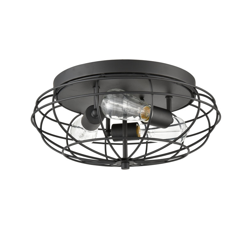 Diodora Flush Mount, Matte Black, Yes