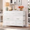 Commode Chaseburg à 8 tiroirs pour chambre à coucher, commode blanche avec grands tiroirs de rangement pour entrée, commode à tiroirs avec cadre robuste pour salon
