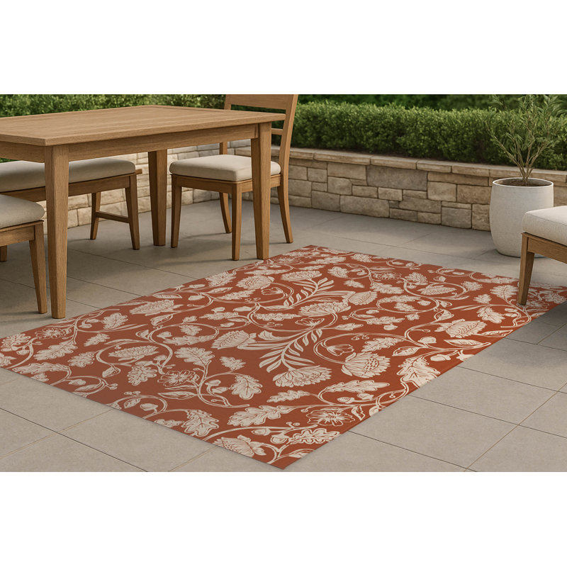 Tapis d'extérieur antidérapant Autumn Vines, Rectangle 5 pi x 7 pi
