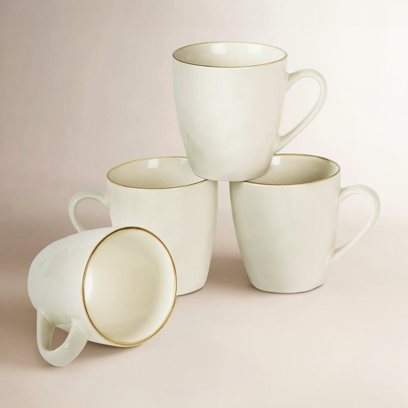 Leny 11.5 oz. Stoneware Coffee Mug, Vanilla White