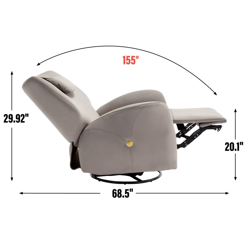 Deborah Swivel and Rocker Power Recliner Chair, Gray