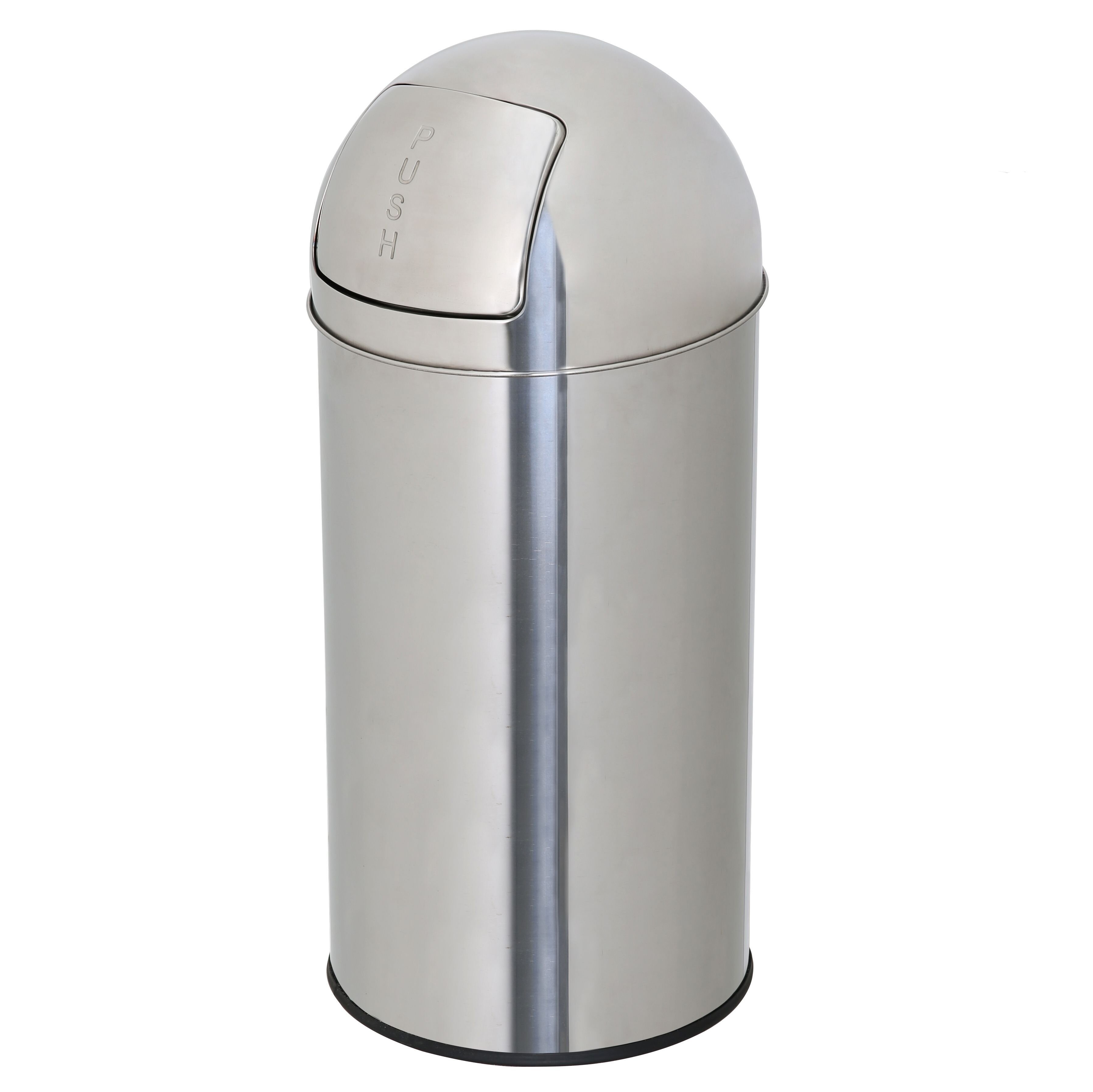 Bath Bliss 5-Liter Silver Metal Trash Can with Lid Indoor in the