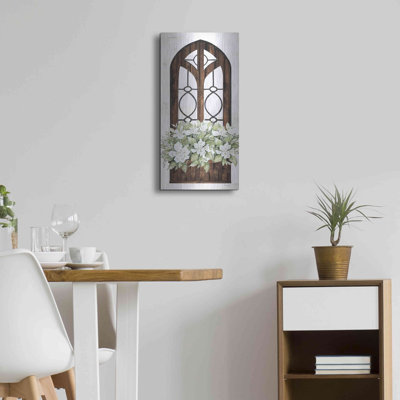 «Window Arch Floral II» par Cindy Jacobs, art mural en métal