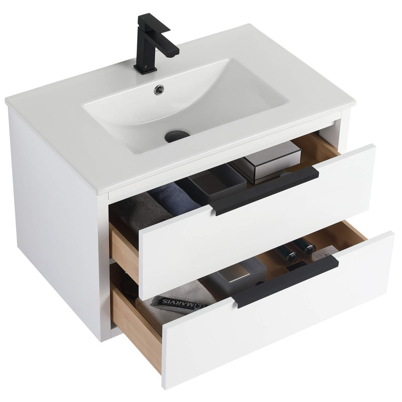 Toddington Vanity 30" Wide With Drawers - Sink Included, White